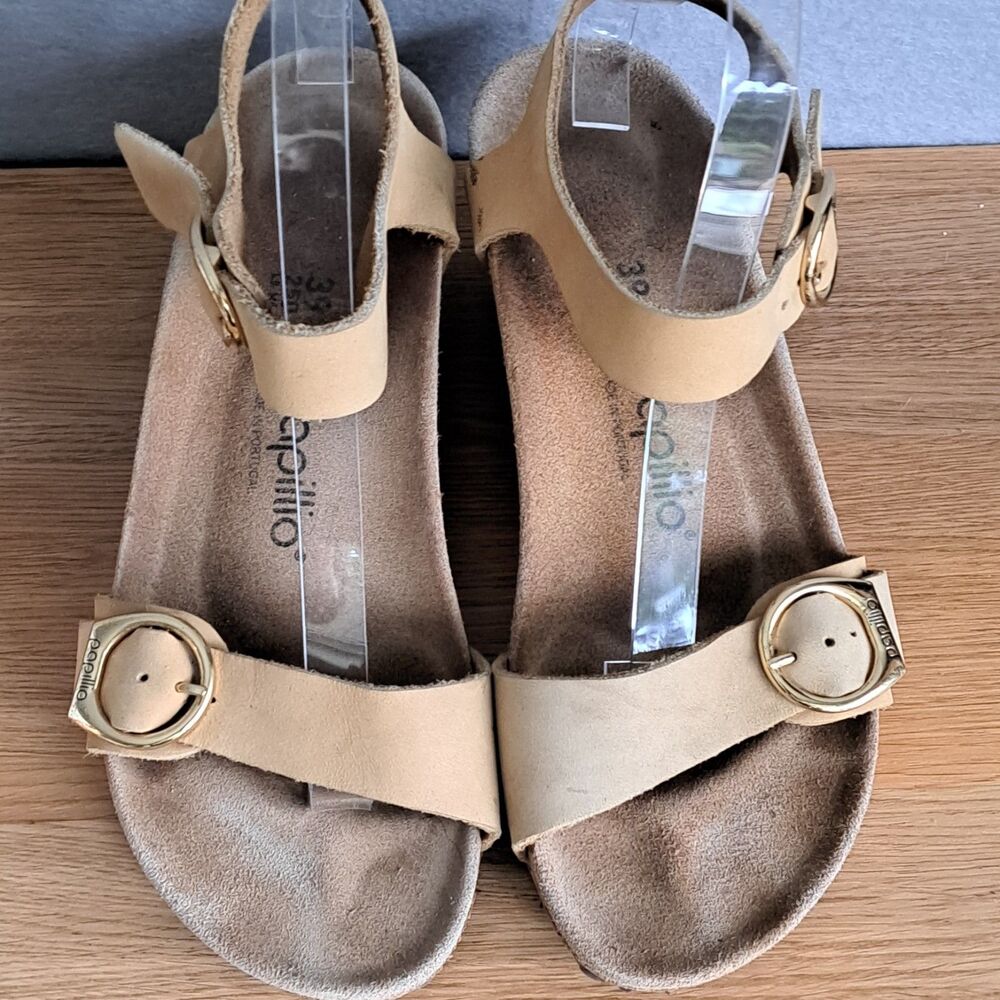 Papillio Birkenstock Soley Wedge Sandals EU 39 US  8 8.5 Narrow Tan Nubuck - Picture 6 of 9